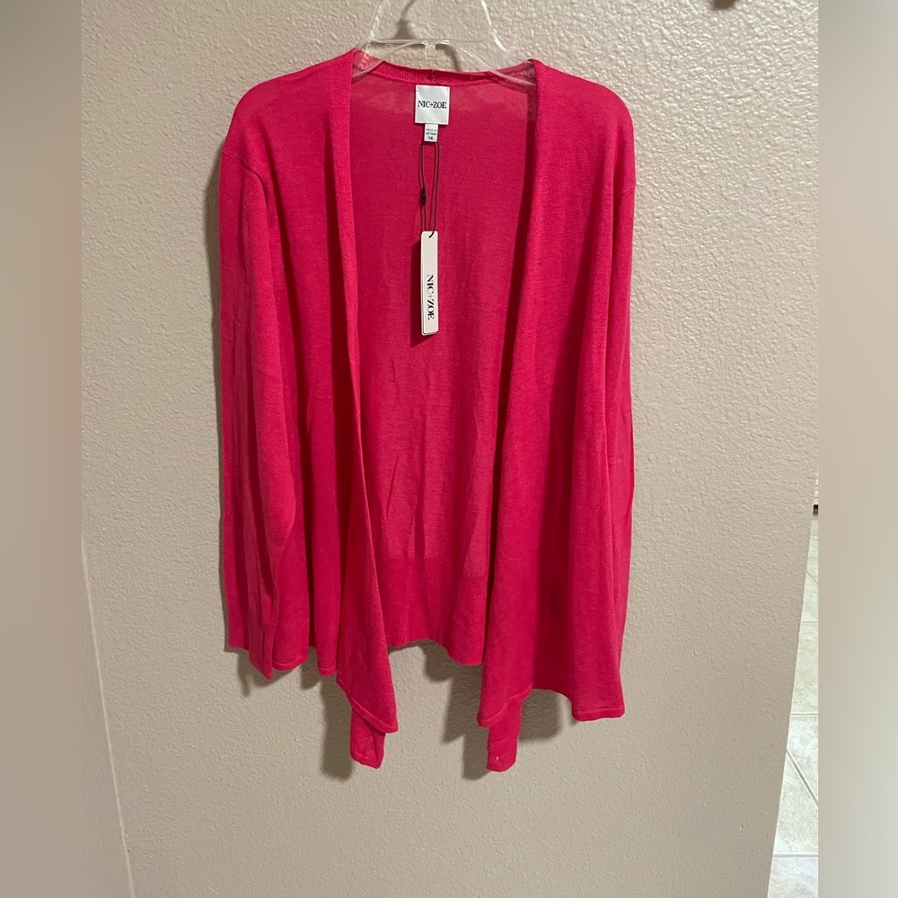 Nic + Zoe Vibrant Pink Cardigan NEW